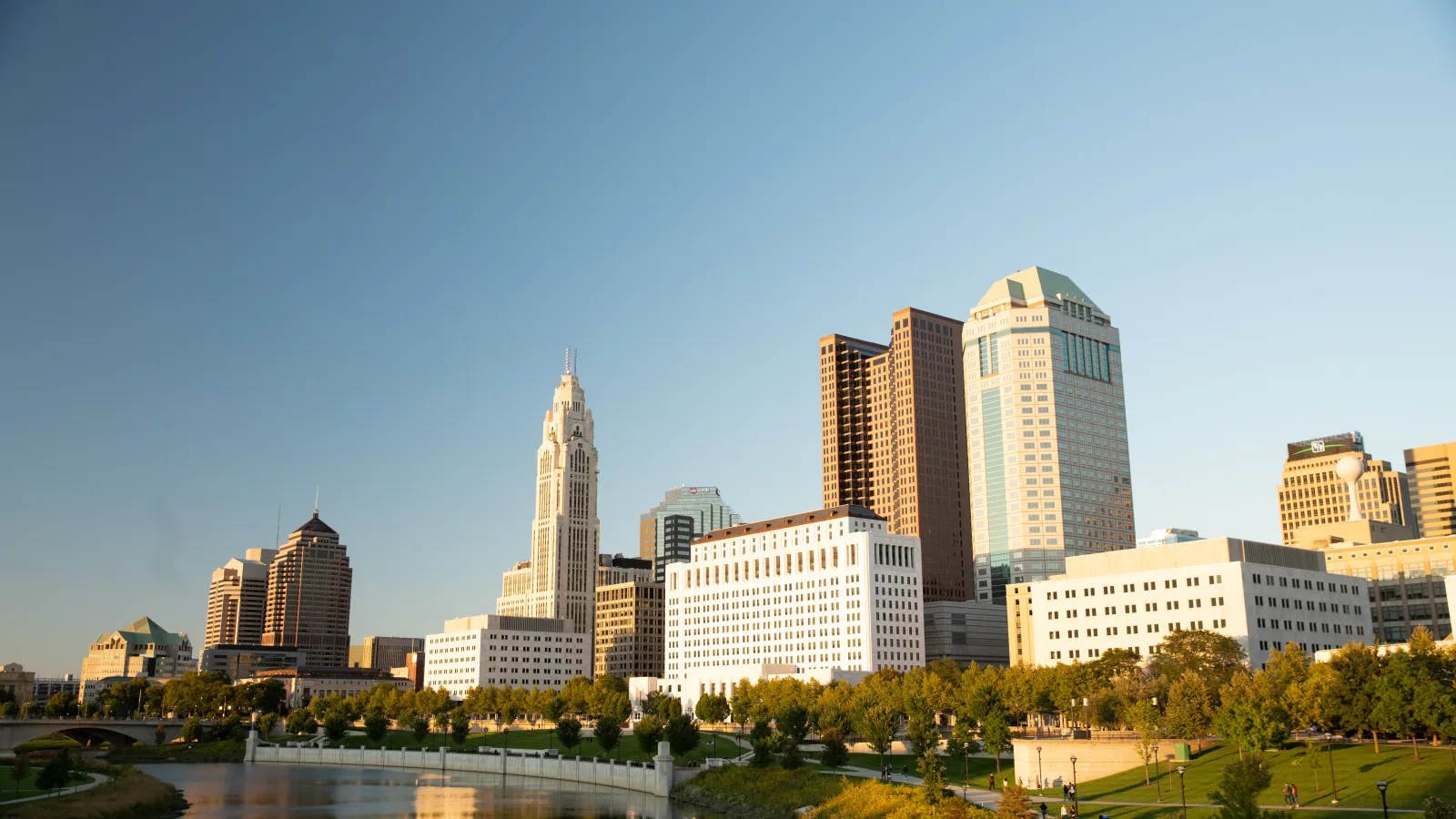 View of Columbus skyline from the Scioto River