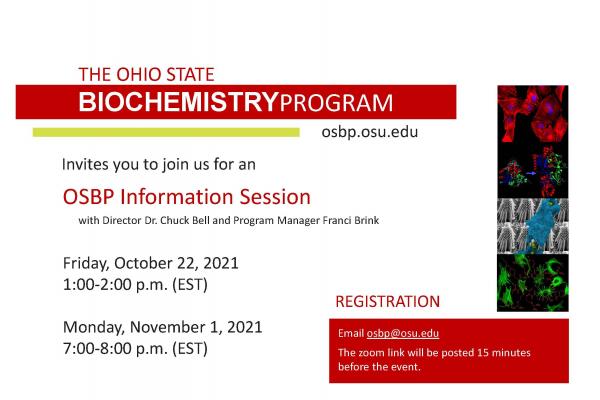 2021 OSBP Information Sessions on Oct. 22 and Nov. 1