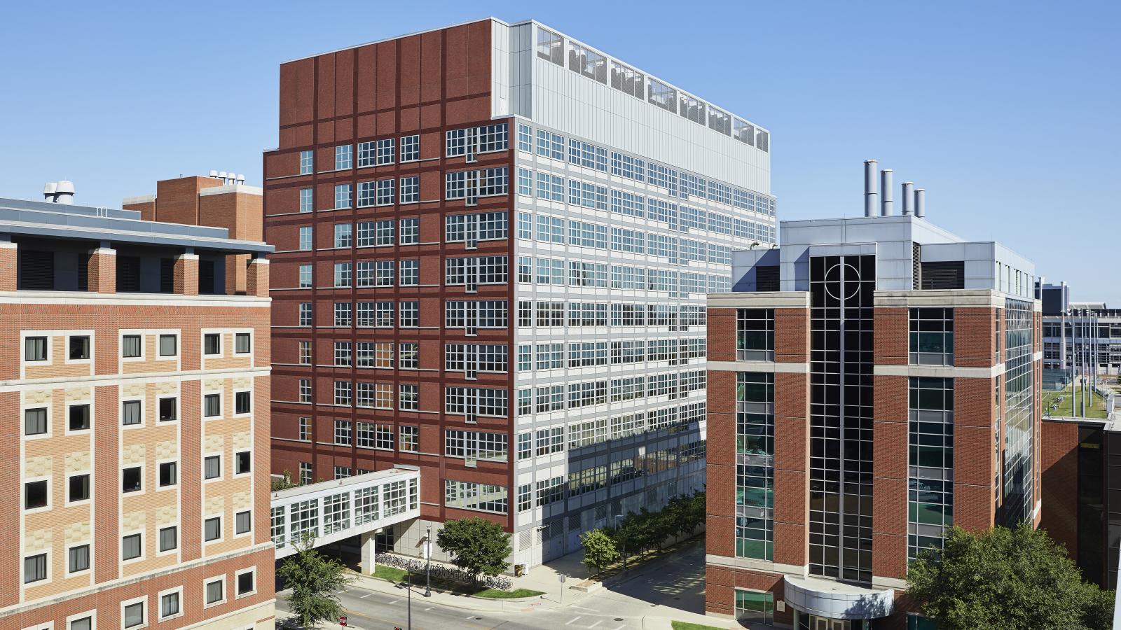 Aerial photo of the Biomedical Research Tower