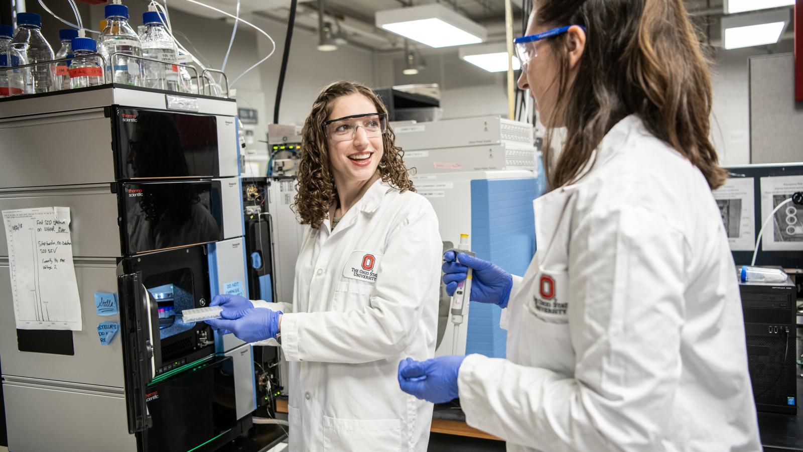 Graduate students in lab